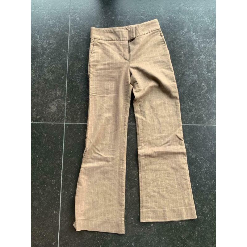 Massimo Tutti - Geklede bruine broek met glitter - maat 34.