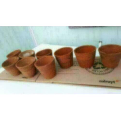 pots en terre cuite dia10 à 11cm - tournés à la main