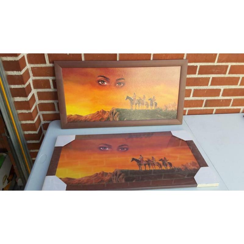 cadre Indiens 78cm x 40cm