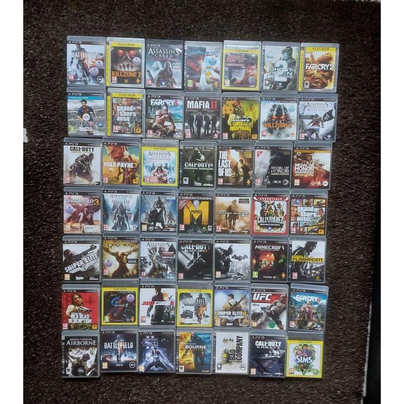 Ps3+2controllers+49games+hdmi kabel